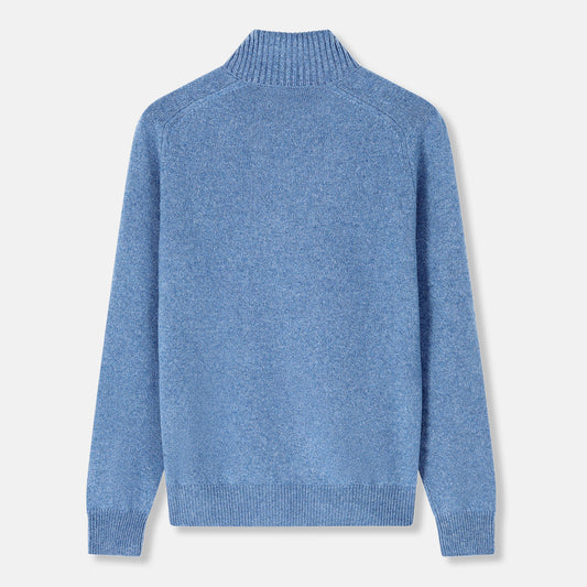 Napolitano Blue Cashmere Turtleneck Jumper