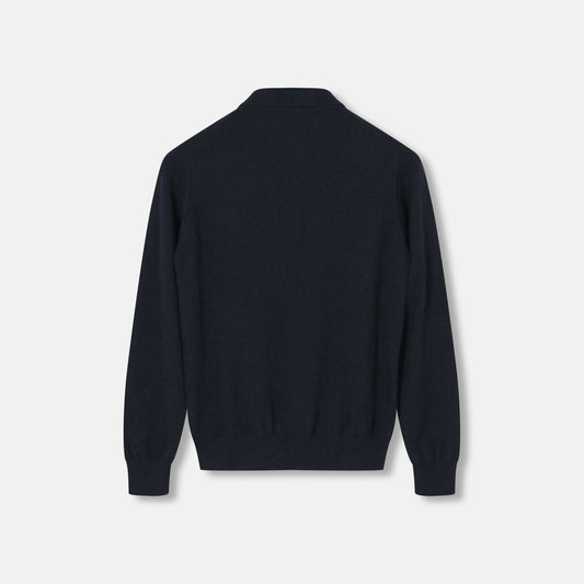 Firenze Classic – Navy Cashmere Polo Sweater