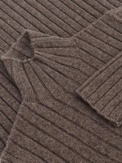 Burnt Brown TURTLENECK RIBES DENIM 100% CASHMERE