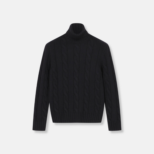 Dolcevita Treccia Larga Dark Navy 100% Cashmere