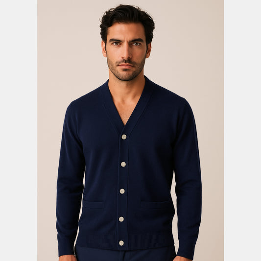 Lugano Cardigan Navy Cashmere