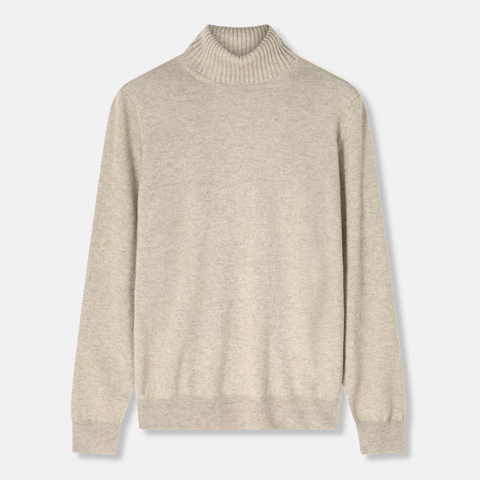 Napolitano Beige Cashmere Turtleneck Jumper