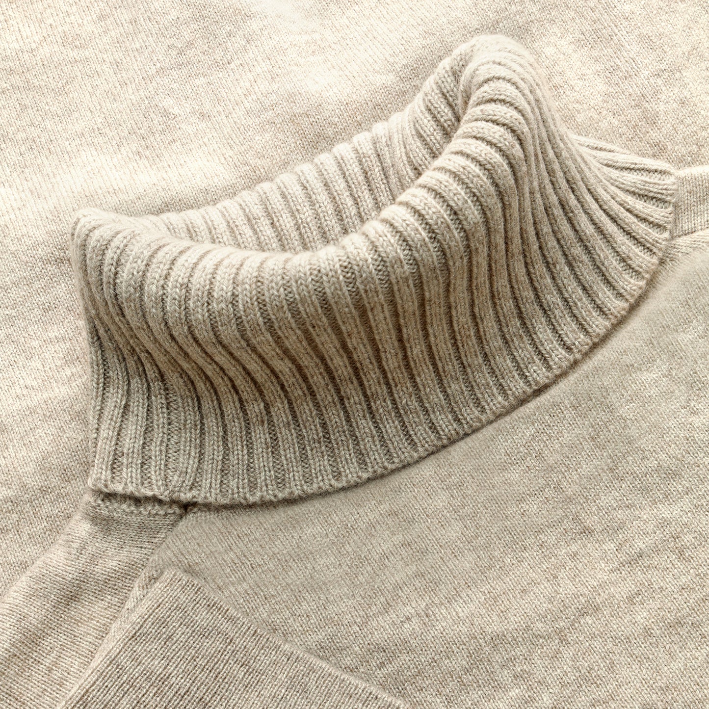Napolitano Beige Cashmere Turtleneck Jumper