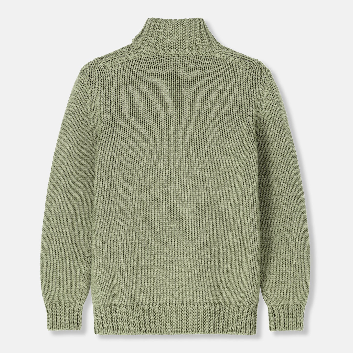 Capri Cable Green Cashmere Turtleneck Sweater