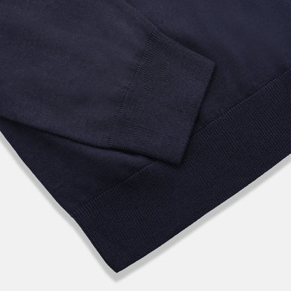 Blu Notte Polo Navy — cuff and collar detail
