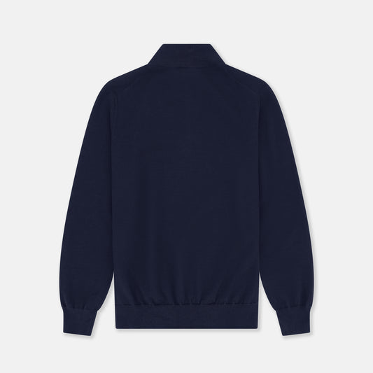 Back view of the Subellotti Classic Half-Zip in dark navy