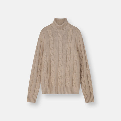 Dolcevita Turtleneck Natural Brown — front view