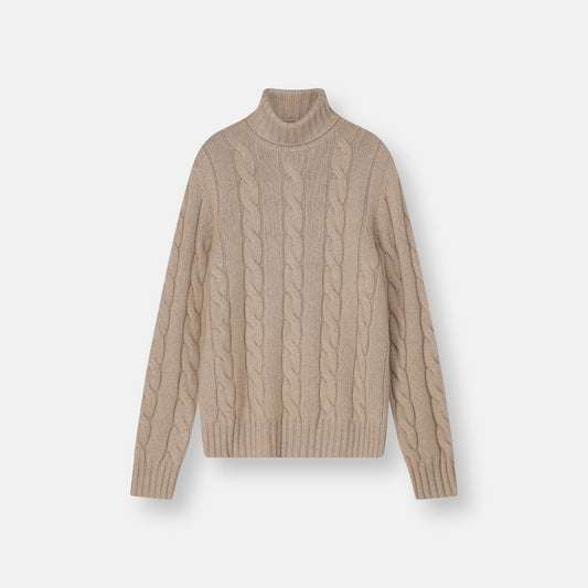 Dolcevita Turtleneck Natural Brown — front view