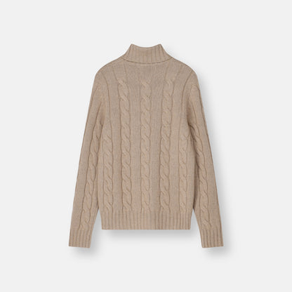 Dolcevita Turtleneck Natural Brown — back view
