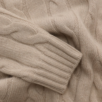 Dolcevita Turtleneck Natural Brown — knit detail
