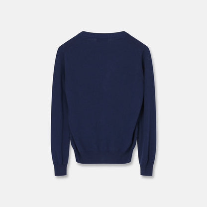 Lugano Cardigan Navy — back view