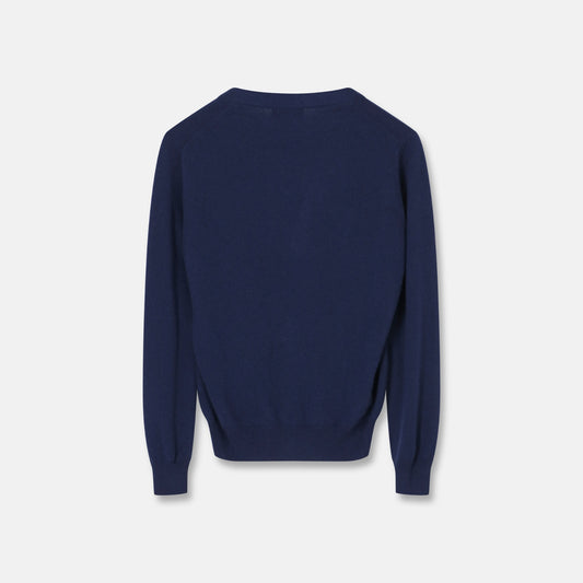 Lugano Cardigan Navy — back view