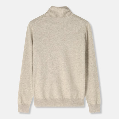 Napolitano Turtleneck Beige — close-up collar detail