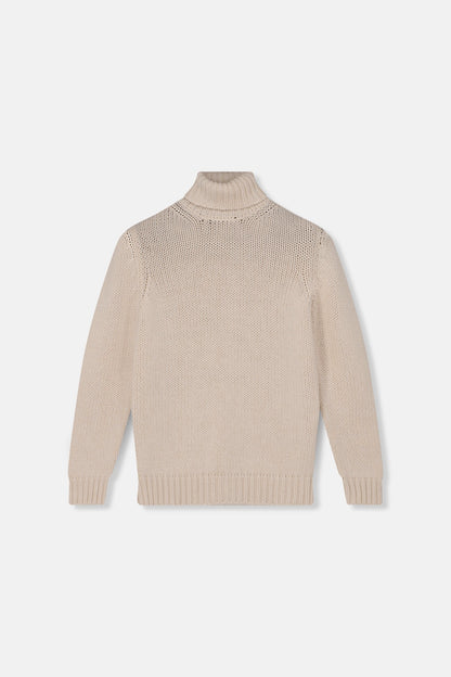 Nuvola Turtleneck Latte — worn styling view