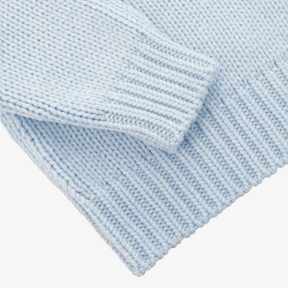 Nuvola Turtleneck Sky Blue ribbed collar detail