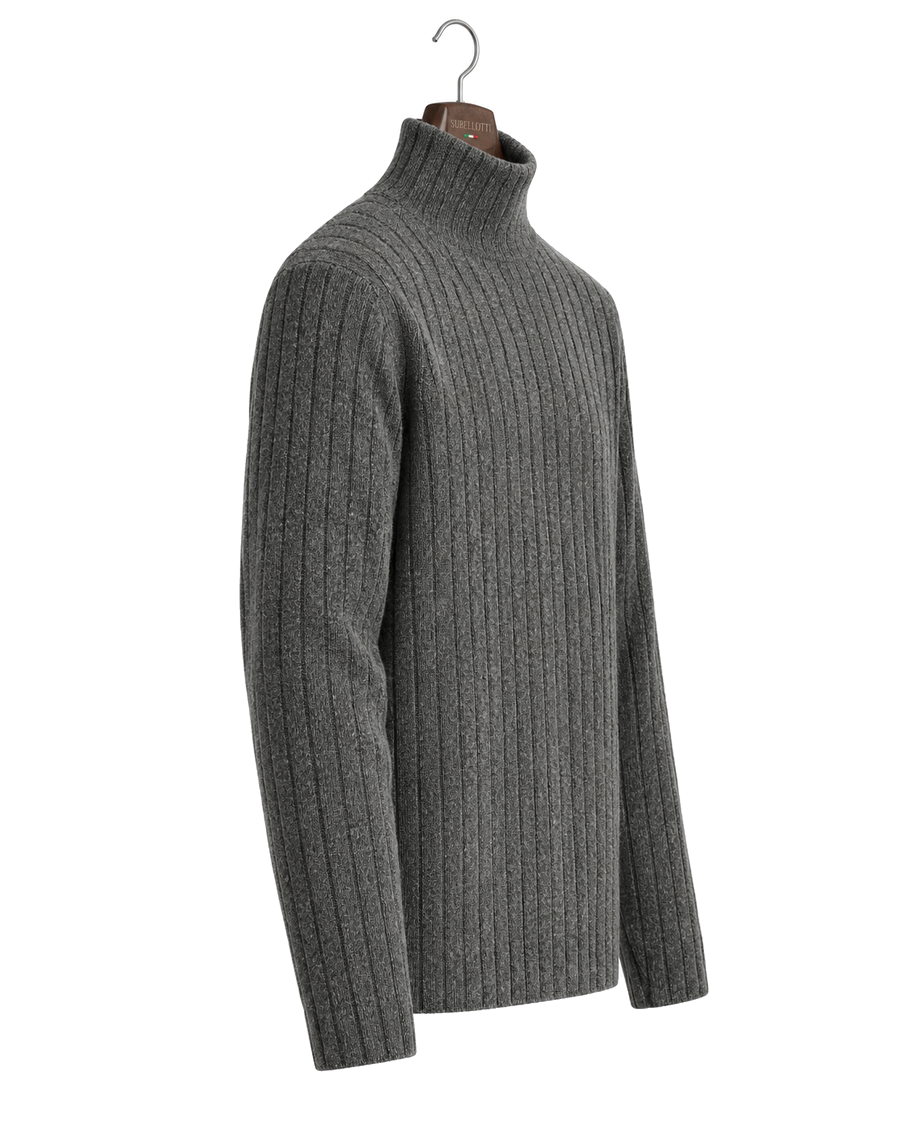 Alpen Turtleneck Dark Grey — Side