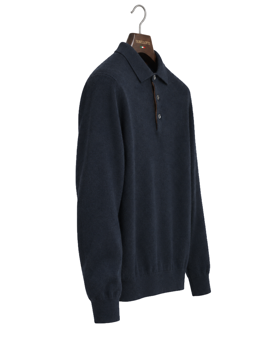 Firenze Cashmere Polo Navy — Side