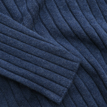 Ribes Turtleneck Navy — ribbed collar detail